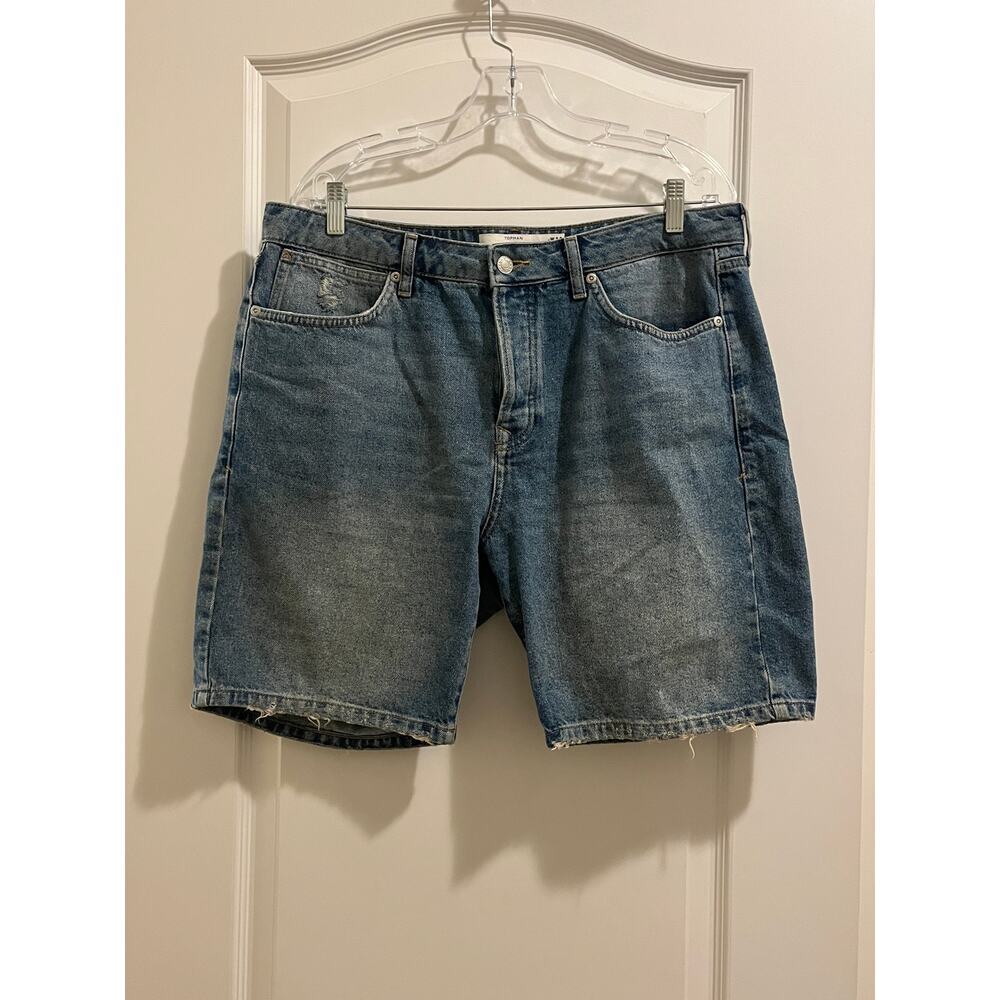 Topman Mens Slim Denim Shorts 8”